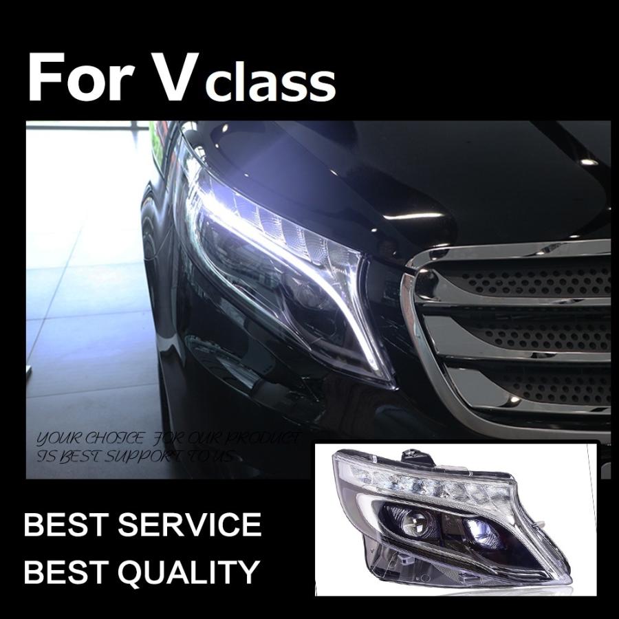 ヘッドライト メルセデス・ベンツ Vクラス W447 LED '14-'18 クリア シーケンシャルウィンカー AKD