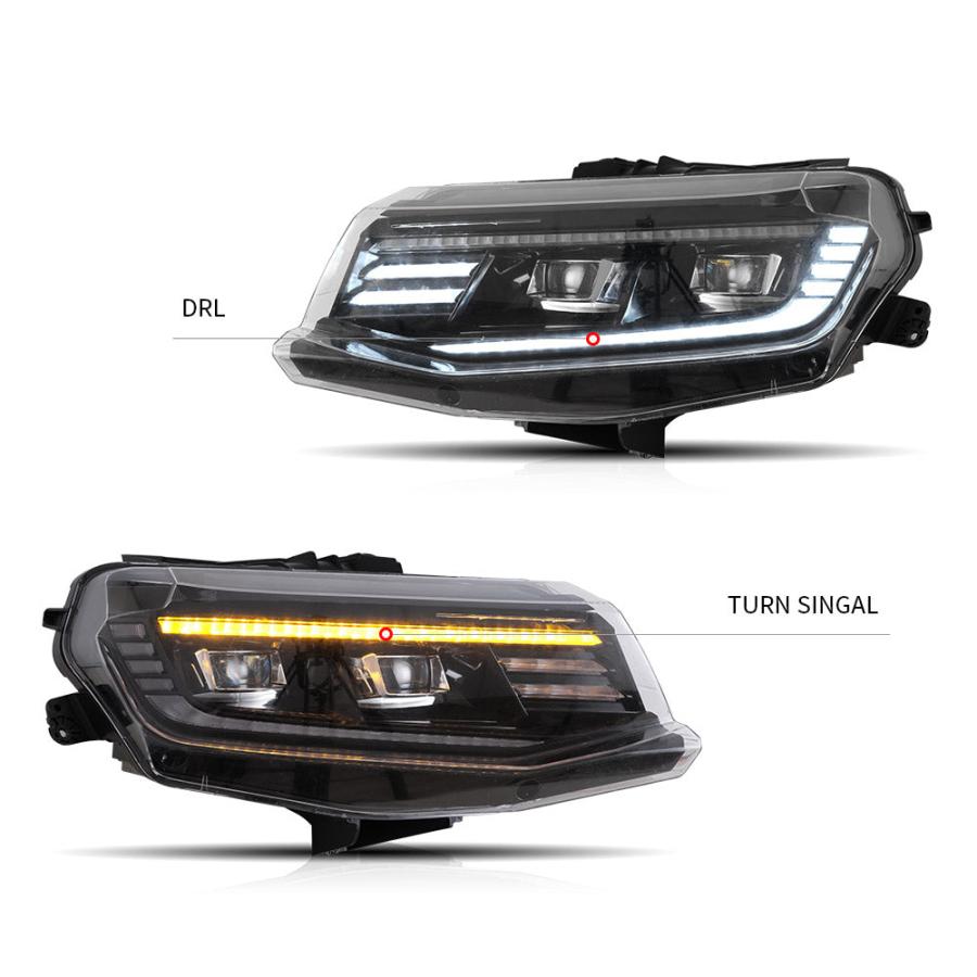 LED ヘッドライト カマロ 16-18 シボレー シーケンシャルウィンカー クリア VLAND