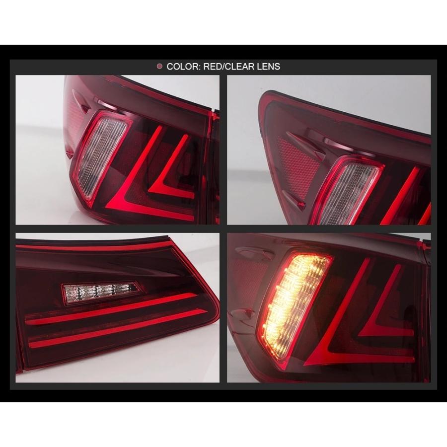 テールライト LEXUS レクサス IS250 IS350 GSE20 GSE21 GSE25 テールランプ LED RSU製 レッド 4GR-FSE 2GR-FSE