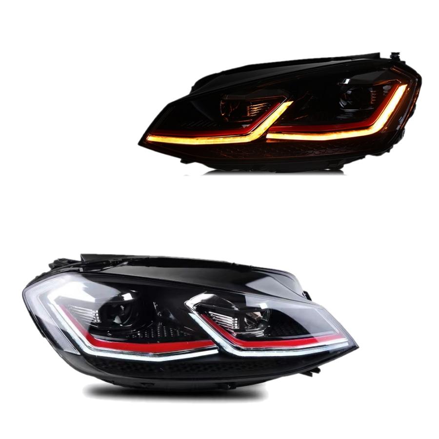 ゴルフ7 GOLF7 5G 前期 LED ヘッドライト 左右 ヘッドランプ シーケンシャルウィンカー フォルクスワーゲン AKD A  GTIタイプの画像