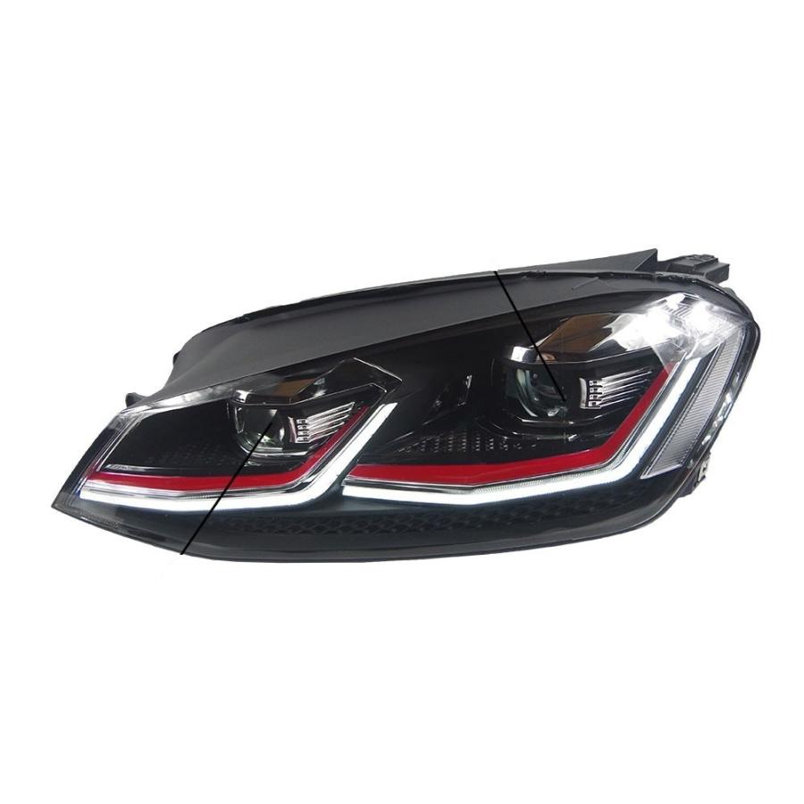 ゴルフ7 GOLF7 5G 前期 LED ヘッドライト 左右 ヘッドランプ シーケンシャルウィンカー フォルクスワーゲン AKD A  GTIタイプの画像