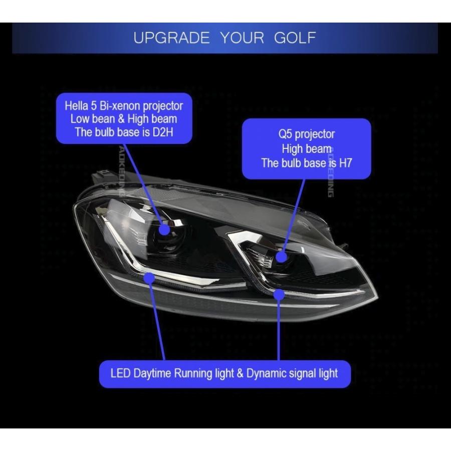 ゴルフ7 GOLF7 5G 前期 LED ヘッドライト 左右 ヘッドランプ シーケンシャルウィンカー フォルクスワーゲン AKD A  GTIタイプの画像