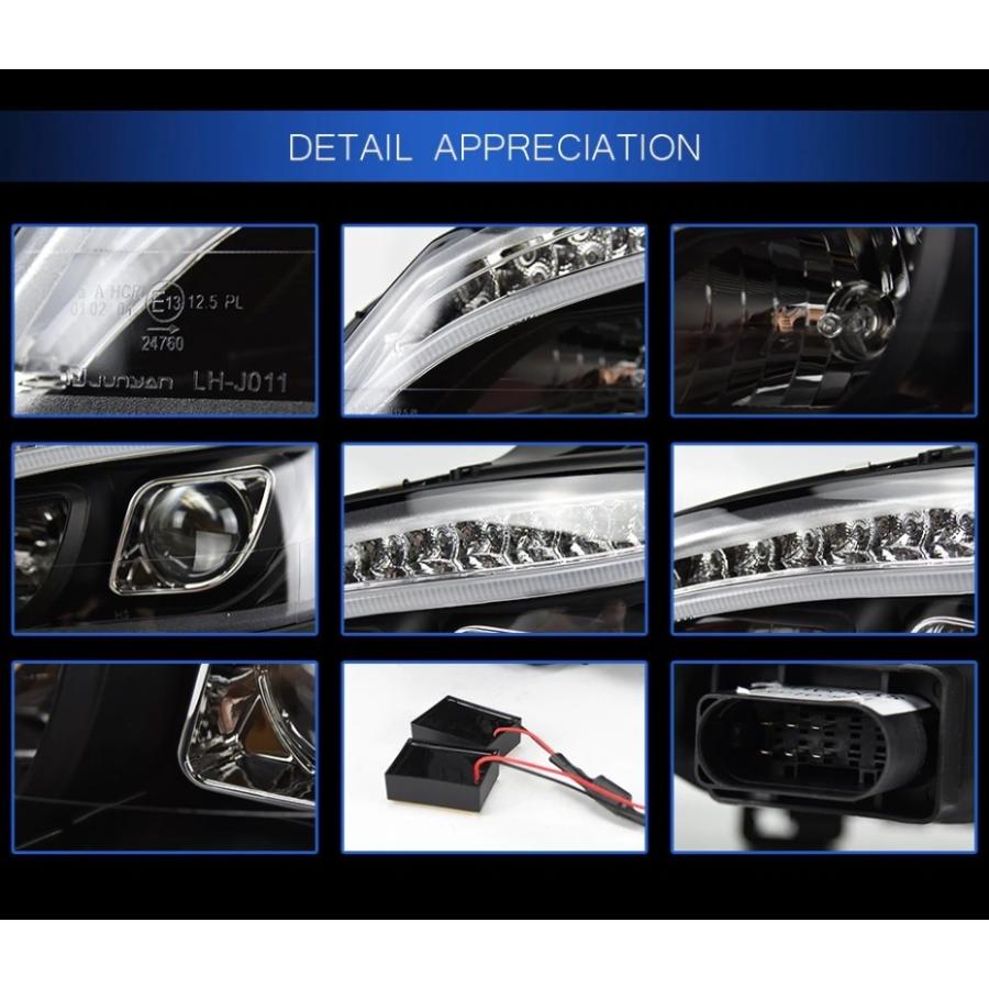AKD メルセデス・ベンツ Cクラス W204 '07-'10 前期型 LED ヘッドライト クリア シーケンシャルウィンカーの画像
