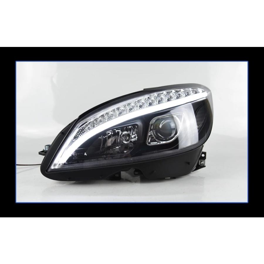 AKD メルセデス・ベンツ Cクラス W204 '07-'10 前期型 LED ヘッドライト クリア シーケンシャルウィンカーの画像