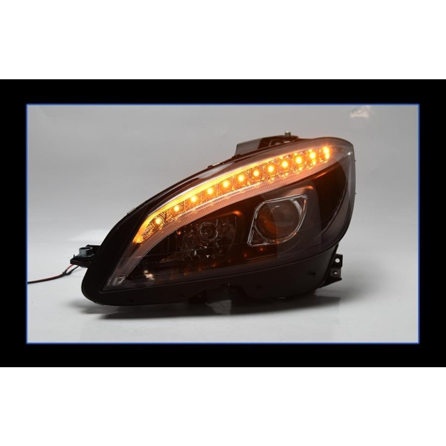 AKD メルセデス・ベンツ Cクラス W204 '07-'10 前期型 LED ヘッドライト クリア シーケンシャルウィンカーの画像