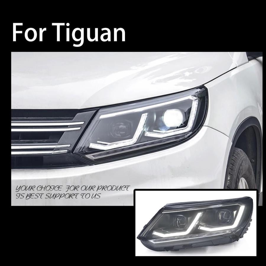LED ヘッドライト ティグアン 5N フォルクスワーゲン '11-'16 後期 シーケンシャルウィンカー AOKEDING タイプB クリアの画像