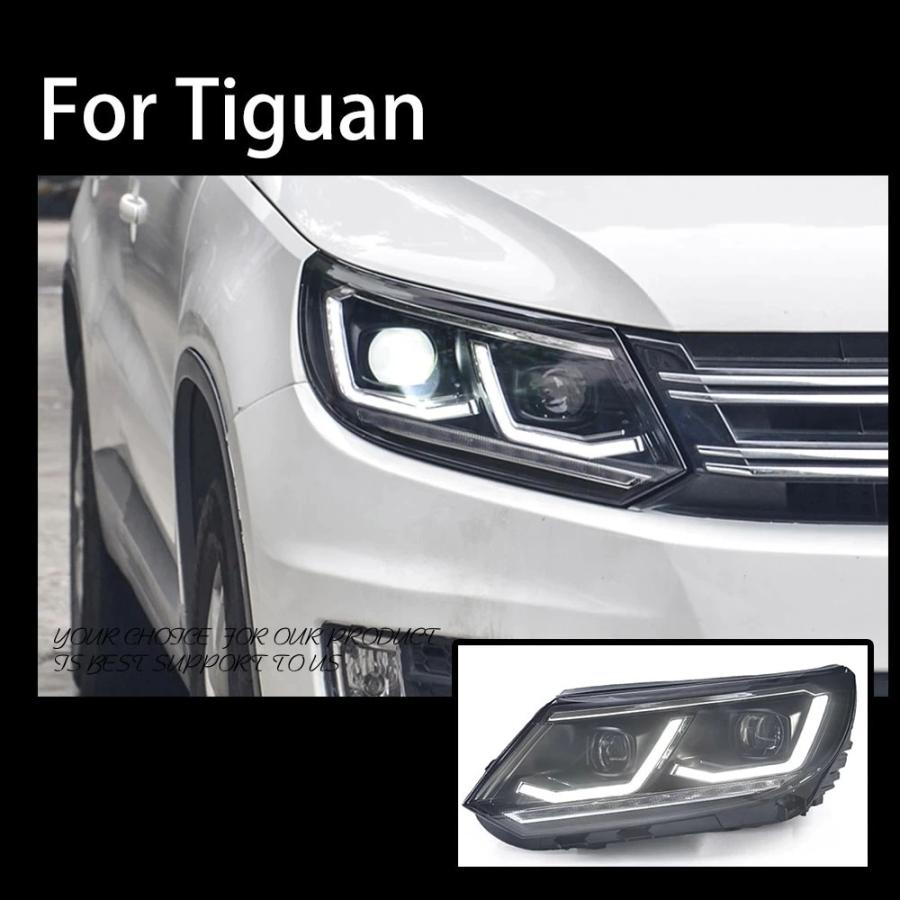 LED ヘッドライト ティグアン 5N フォルクスワーゲン '11-'16 後期 シーケンシャルウィンカー AOKEDING タイプB クリアの画像