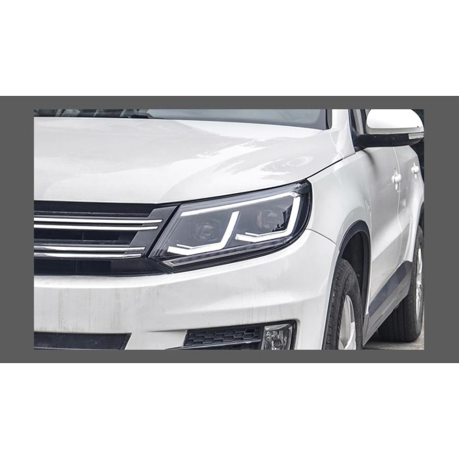LED ヘッドライト ティグアン 5N フォルクスワーゲン '11-'16 後期 シーケンシャルウィンカー AOKEDING タイプB クリアの画像