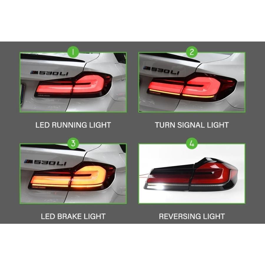 LED テールライト BMW 5シリーズ M5 G30 F90 シーケンシャルウィンカー AOKEDING タイプA レッドの画像