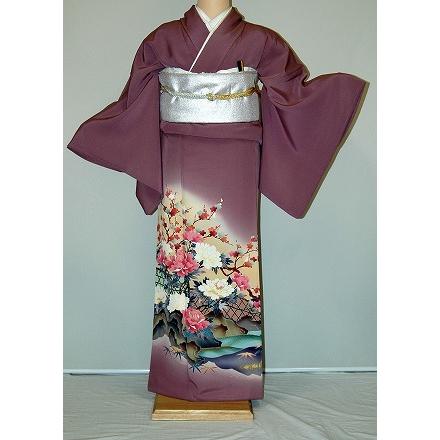 色留袖レンタル 結婚式 着物レンタル 色留め袖 フルセット 親族 式典 着物 浴衣 結婚式服装 女性 礼装 留袖レンタル 紫地 結婚式服装 It402 紋入り 色留め袖 ぼたんと梅の花 高級正絹 It402 かしいしょうプラザ店