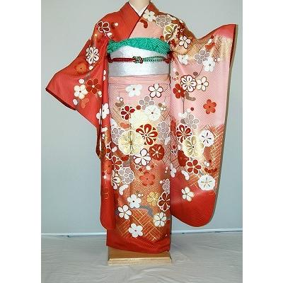 振袖レンタル 標準サイズ ふりそで 着物レンタル 正絹振袖 古典柄 結婚式 2月から11月までの振袖レンタル 赤・ピンク・赤紫系 rf706 | 