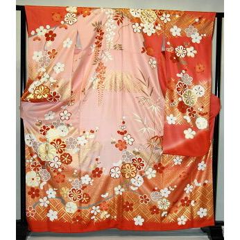 振袖レンタル 標準サイズ ふりそで 着物レンタル 正絹振袖 古典柄 結婚式 2月から11月までの振袖レンタル 赤・ピンク・赤紫系 rf706 |  | 03