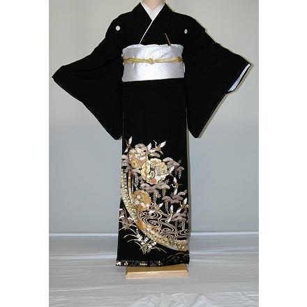 留袖レンタル 黒留袖 留め袖 結婚式 着物レンタル フルセット  母親 とめそで 正絹 高級 親族 人気 和装 標準サイズ 雪輪に御所車 rt124 | 