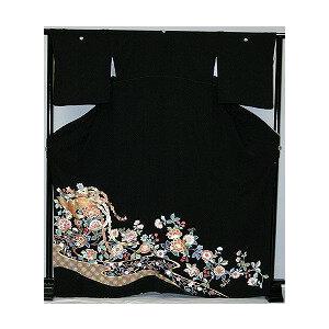 留袖レンタル 黒留袖 留め袖 結婚式 着物レンタル フルセット  母親 とめそで 正絹 高級 親族 人気 和装 標準サイズ 金彩　花柄に鳳凰 rt142 |  | 03
