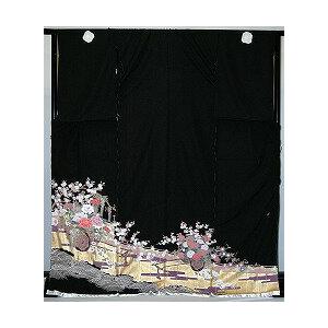 留袖レンタル ゆったりサイズ 大きいサイズ ヒップ108cm位まで 11号〜17号位迄 結婚式  正絹 黒留袖 ワイド 2L 3L 留め袖  rt218 |  | 03