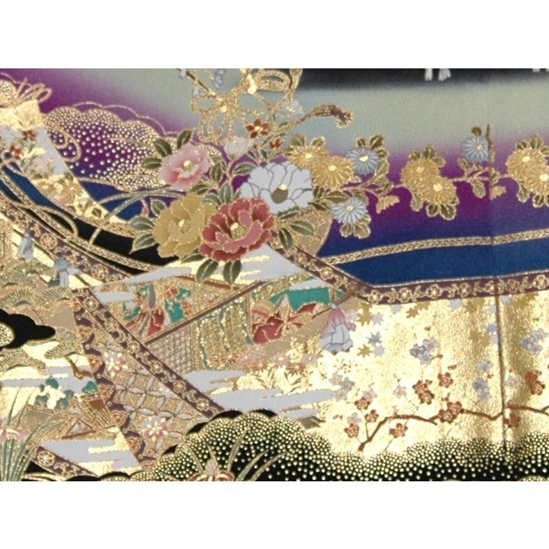 大きいサイズ 留袖レンタル H130cm位まで 19〜27号位迄 ビッグサイズ 結婚式 正絹  4L 5L 広巾 留め袖 人気  rt253 |  | 04