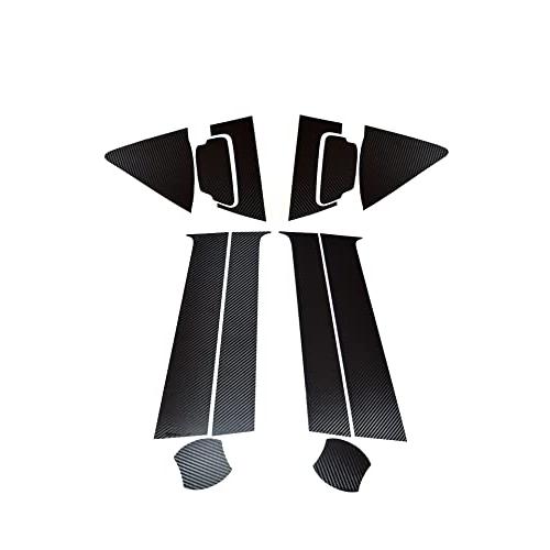 スタートサイド 凡用ステッカー ヴェゼル車専用 カーボン風 カバー リア ドアノブ サイドピラー 左右セット プロテクト ステッカー (リアノブ+フロ