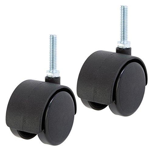 [ドウシシャ] ルミナス ポール径19mm用パーツ 足回りパーツ キャスター ストッパー無し 2個セット 取り付け時高さ5.2cm IHT40CSN2