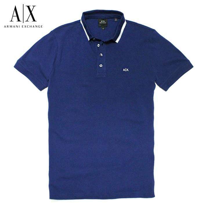 アルマーニエクスチェンジ メンズ 半袖 ポロシャツ A 安い X 店内全品対象 ブルー USA正規品 EXCHANGE ARMANI ax682