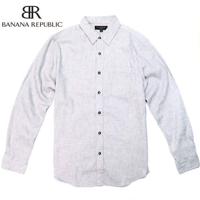Banana Republic バナナリパブリックメンズ 長袖シャツ Ba332 無地 グレー Ba332 5445 Yahoo 店 通販 Yahoo ショッピング