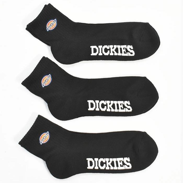 Dickies ディッキーズ　靴下　アンクル丈 3足セット ロゴ 底パイル　dic13｜5445｜03