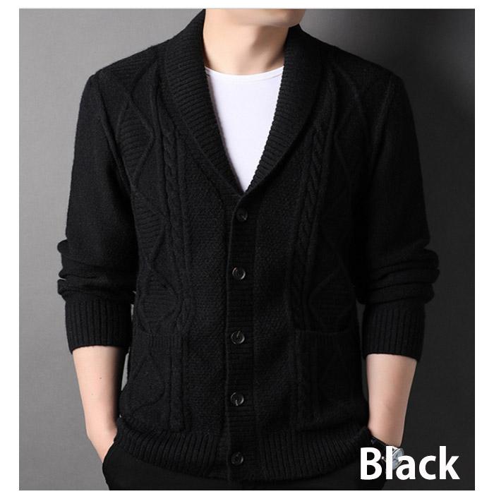 5445 暖か　カーディガン　ケーブル編み　ざっくり　ニット メンズ　five102 爆買 |  | 03