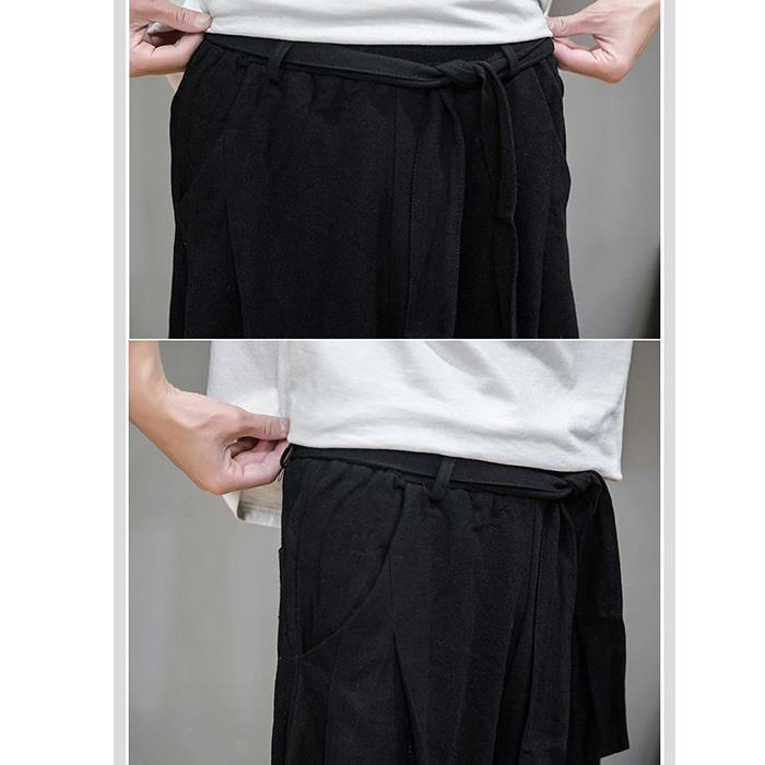 綿麻 ワイドパンツ メンズ クロップドパンツ リネンパンツ ゆる パンツ  くすみ系カラー　five14 爆買 |  | 10