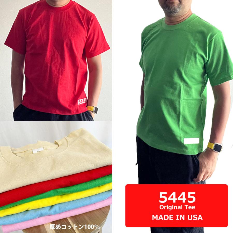 5445オリジナル　メンズ　半袖 Tシャツ　大きめ 左袖ワンポイント　five18 爆買 | 