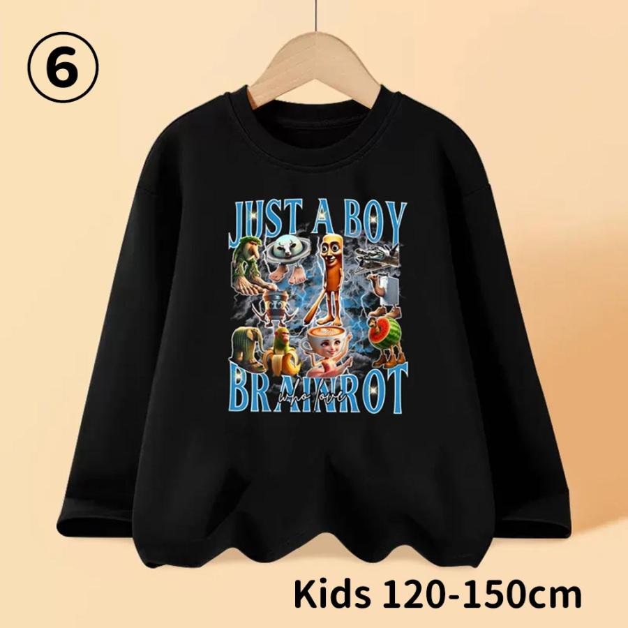 イタリアン　ブレインロット 子供　キッズ ロング tシャツ キッズ  120cm/130cm/140cm/150cm |  | 06