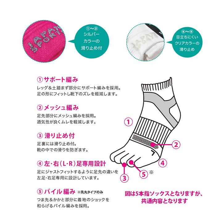 靴下 スポーツ 足袋ソックス 抗菌防臭 足裏サポートクッション 送料無料 日本製　たび｜5445｜03