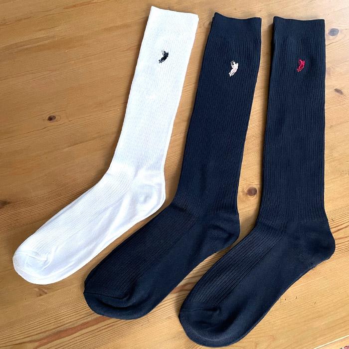 WESTERNPOLOTEXAS ハイソックス 3足セット 長い靴下 ワンポイント 学校