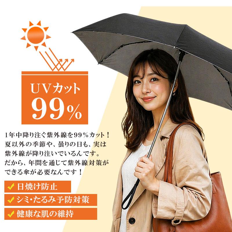 W.POLO メンズ 折りたたみ傘 軽量193g 撥水 UVカット99％ 日傘 晴雨