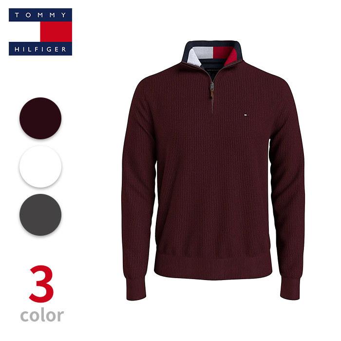 TOMMY HILFIGER トミー メンズ 3/4ジップ モックネック コットン TOMMY HILFIGER トミー メンズ 3/4ジップ モックネック コットン