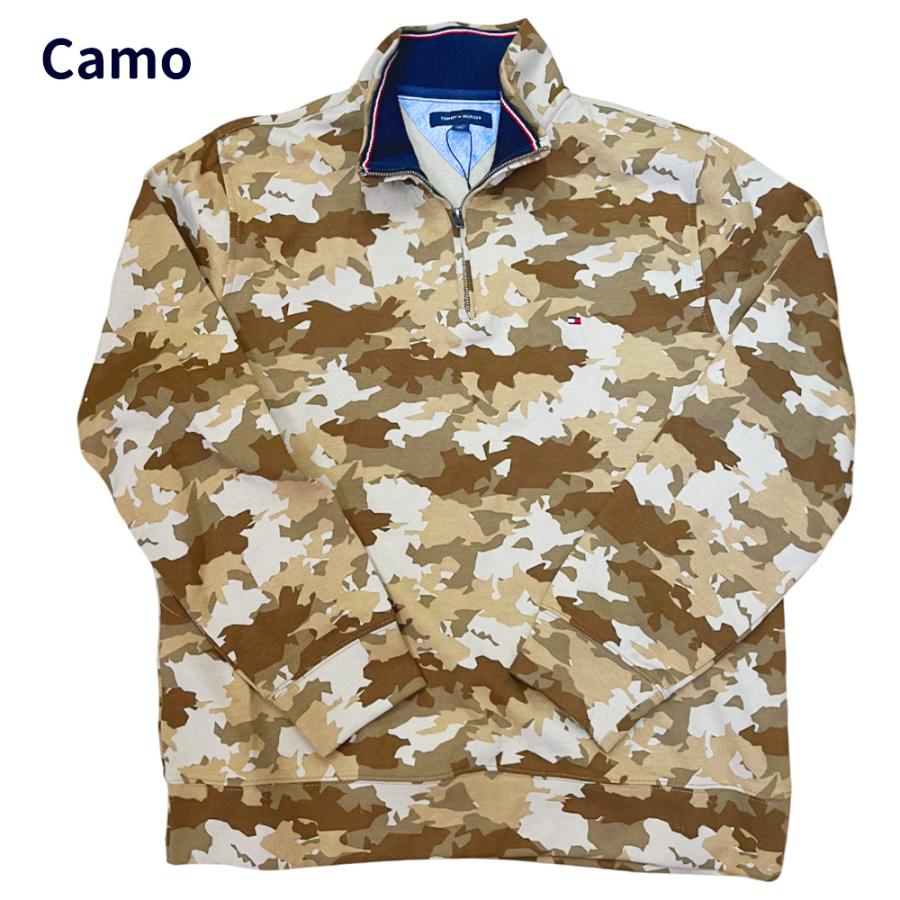 トミー  TOMMY HILFIGER メンズ ハーフジップ スウェット　モックネック トレーナー　迷彩 チャコール t600 | TOMMY HILFIGER | 03