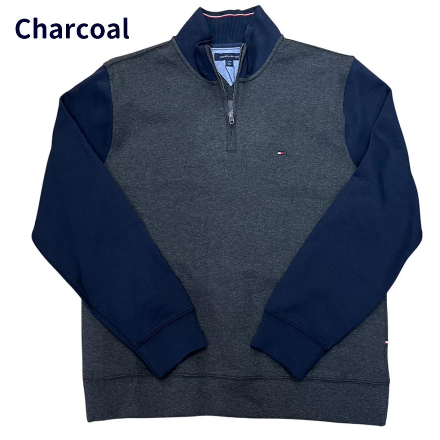 トミー  TOMMY HILFIGER メンズ ハーフジップ スウェット　モックネック トレーナー　迷彩 チャコール t600 | TOMMY HILFIGER | 04