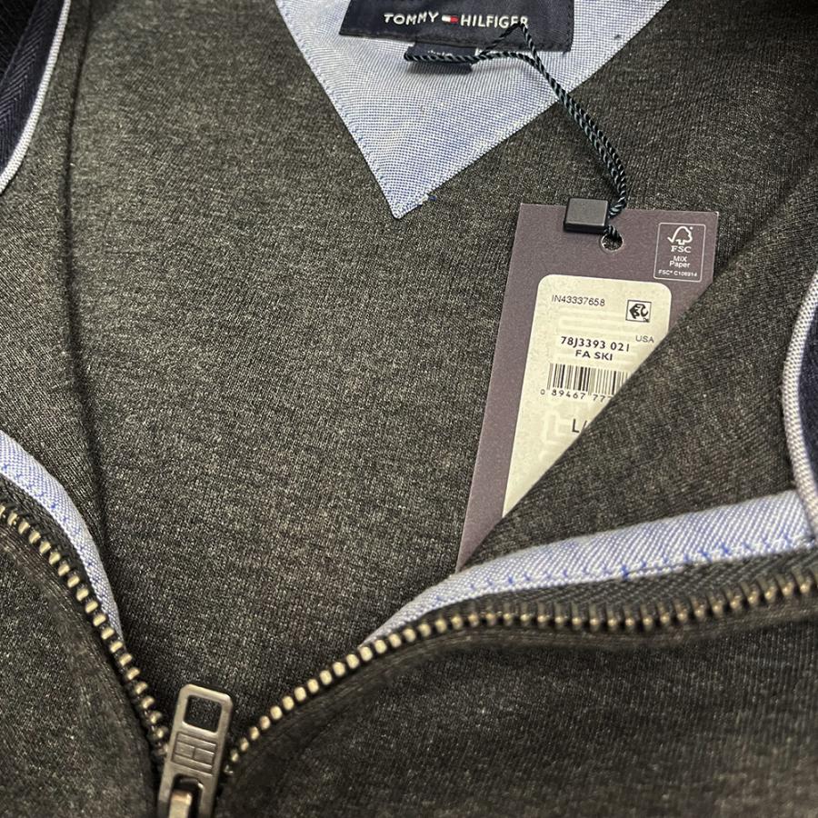 トミー  TOMMY HILFIGER メンズ ハーフジップ スウェット　モックネック トレーナー　迷彩 チャコール t600 | TOMMY HILFIGER | 06