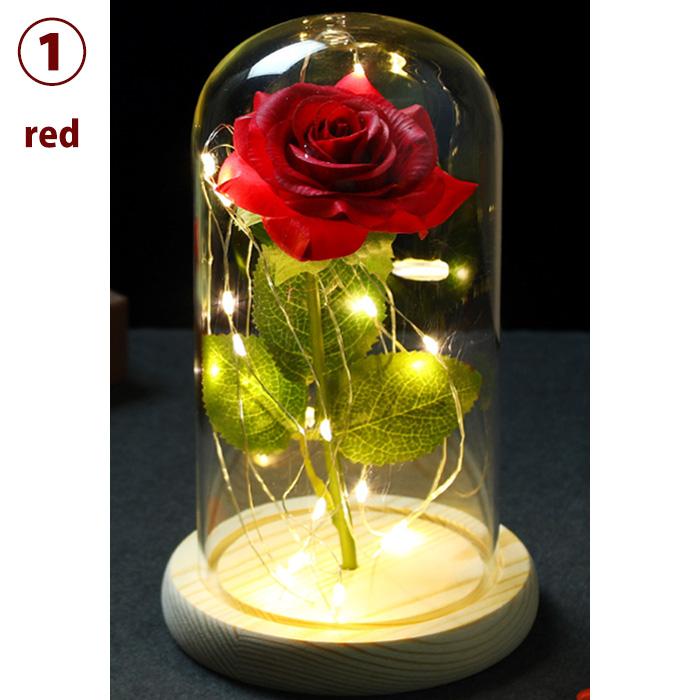 バラ LEDライト 造花 プレゼント ゴールドローズ 枯れない花 金メッキ