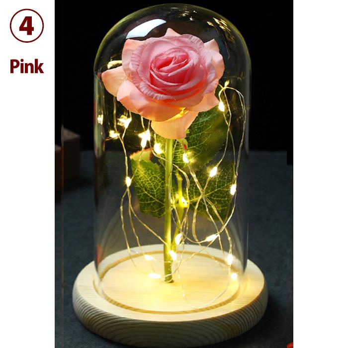 バラ LEDライト 造花 プレゼント ゴールドローズ 枯れない花 金メッキ