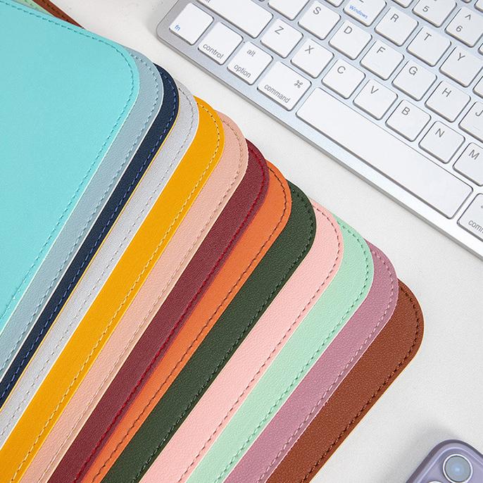 PCマット マウスパッド デスクマット くすみカラー フェイクレザー 撥