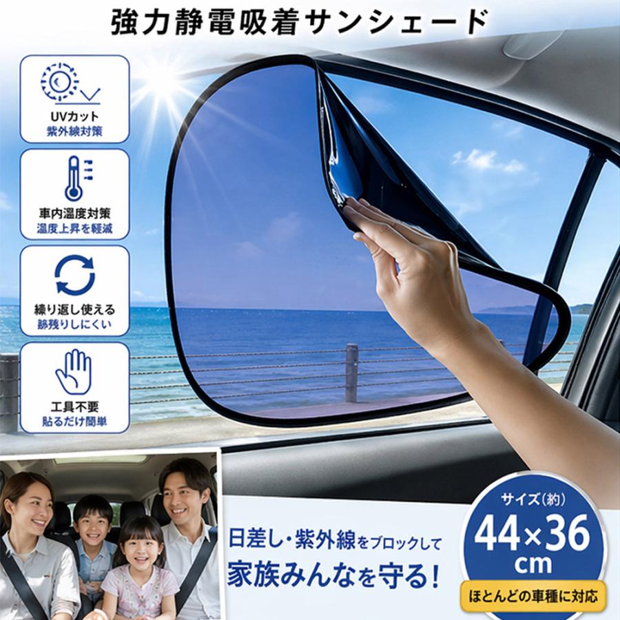 フィルムサンシェード　専用 車 サンシェード 静電気吸着 フィルム UVカット 2枚セット zakka546