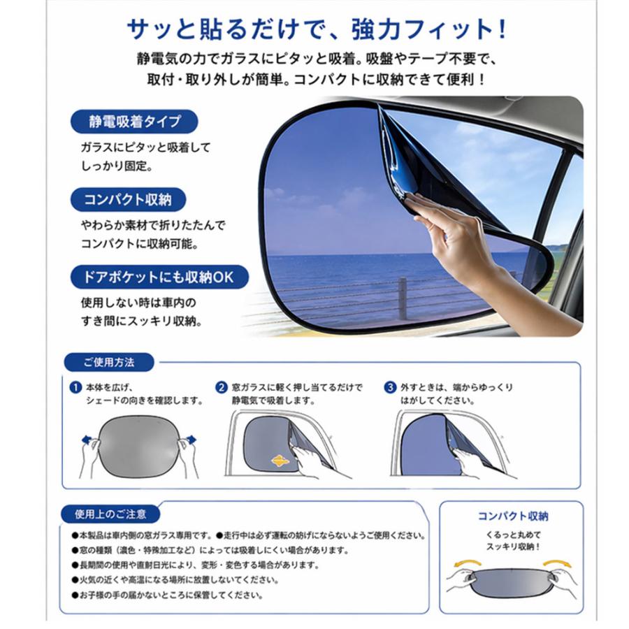 車 サンシェード 静電気吸着 フィルム UVカット 2枚セット zakka546