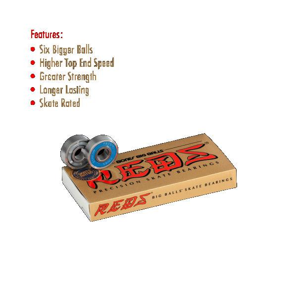 ボーンズベアリング BONES BEARINGS BONES REDS BIG BALL 8-PACK スケートボード ベアリング パーツ スケボー sk8 正規品｜54tide｜02