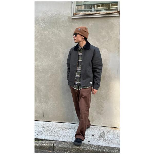 Brixton ブリクストン ウールジャケット 丸襟 サイズM メンズ グレー ブリクストン BRIXTON MECHANIC GARAGE ZIP JKT メンズ ワーク