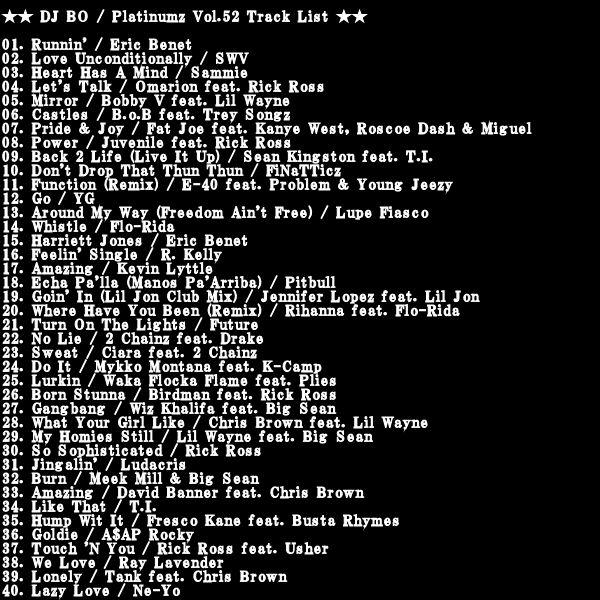 DJ BO Platinumz Vol.52 HIP HOP R&B MIX CD｜54tide｜02