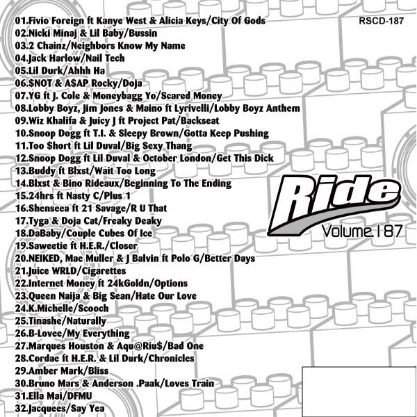 DJ YUMA RIDE Volume.187 HIP HOP R&B MIX CD ヒップポップ  SNOOPDOGG KANYEWEST BLXST｜54tide｜02