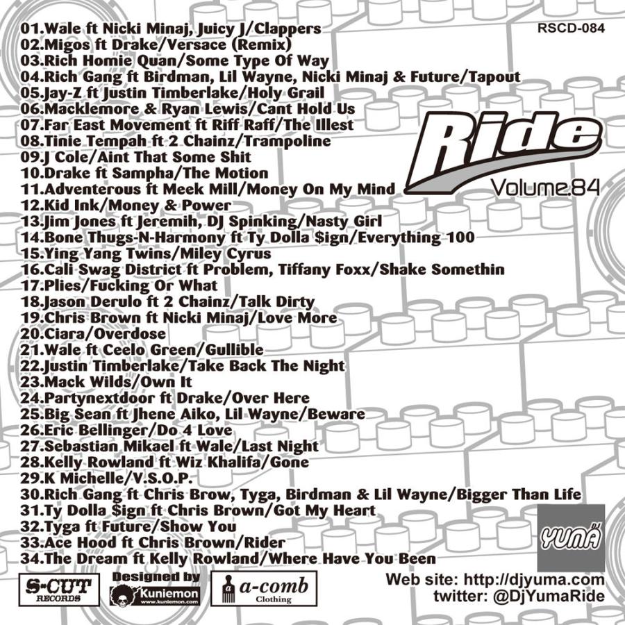 DJ YUMA RIDE Volume.84 HIP HOP R&B MIX CD｜54tide｜02