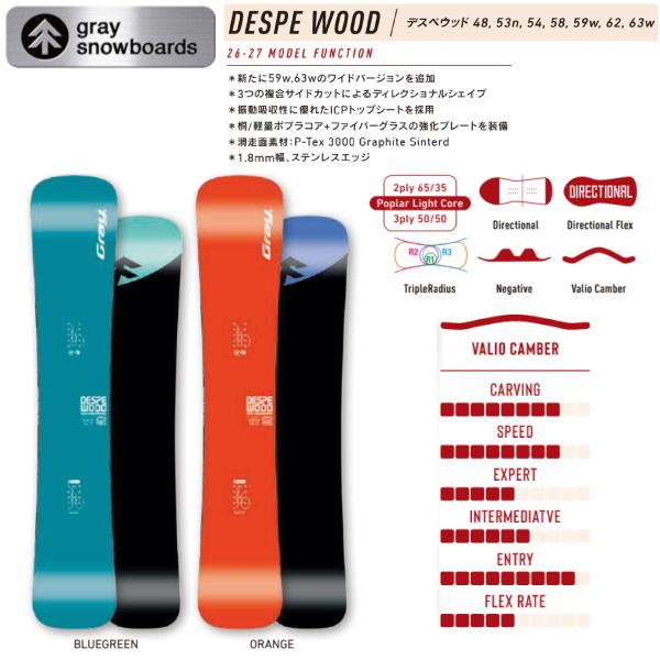 予約受付中 特典あり GRAY 2026/2027 グレイ DESPE WOOD デスペウッド