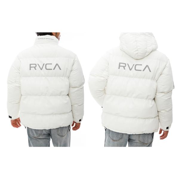 RVCA ルーカ PUFFER JACKET 中綿ジャケットフーディホワイトS RVCA - RVCA ルーカ PUFFER JACKET WHITE パファージャケット バック