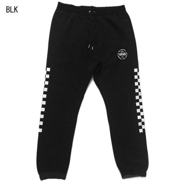 バンズ VANS CHECKER SWEAT PANTS チェッカープリント スウェットパンツ メンズ スケートボード M〜XL BLACK