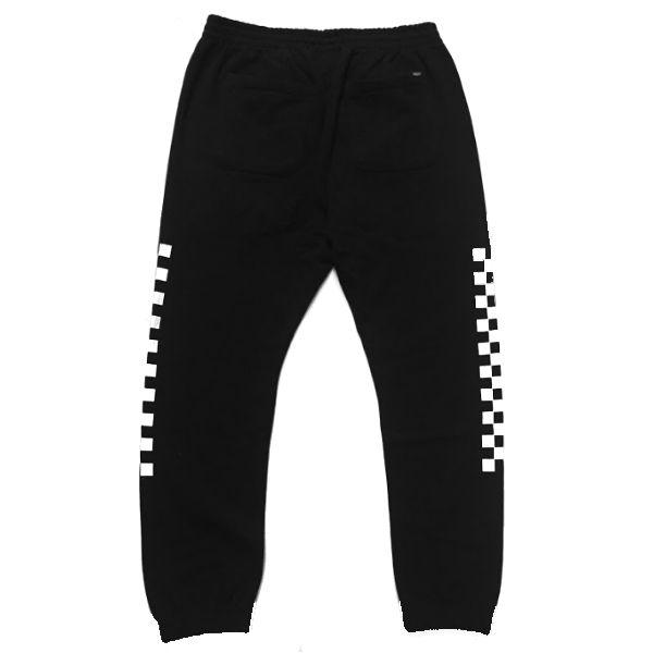 バンズ VANS CHECKER SWEAT PANTS チェッカープリント スウェットパンツ メンズ スケートボード M〜XL BLACK